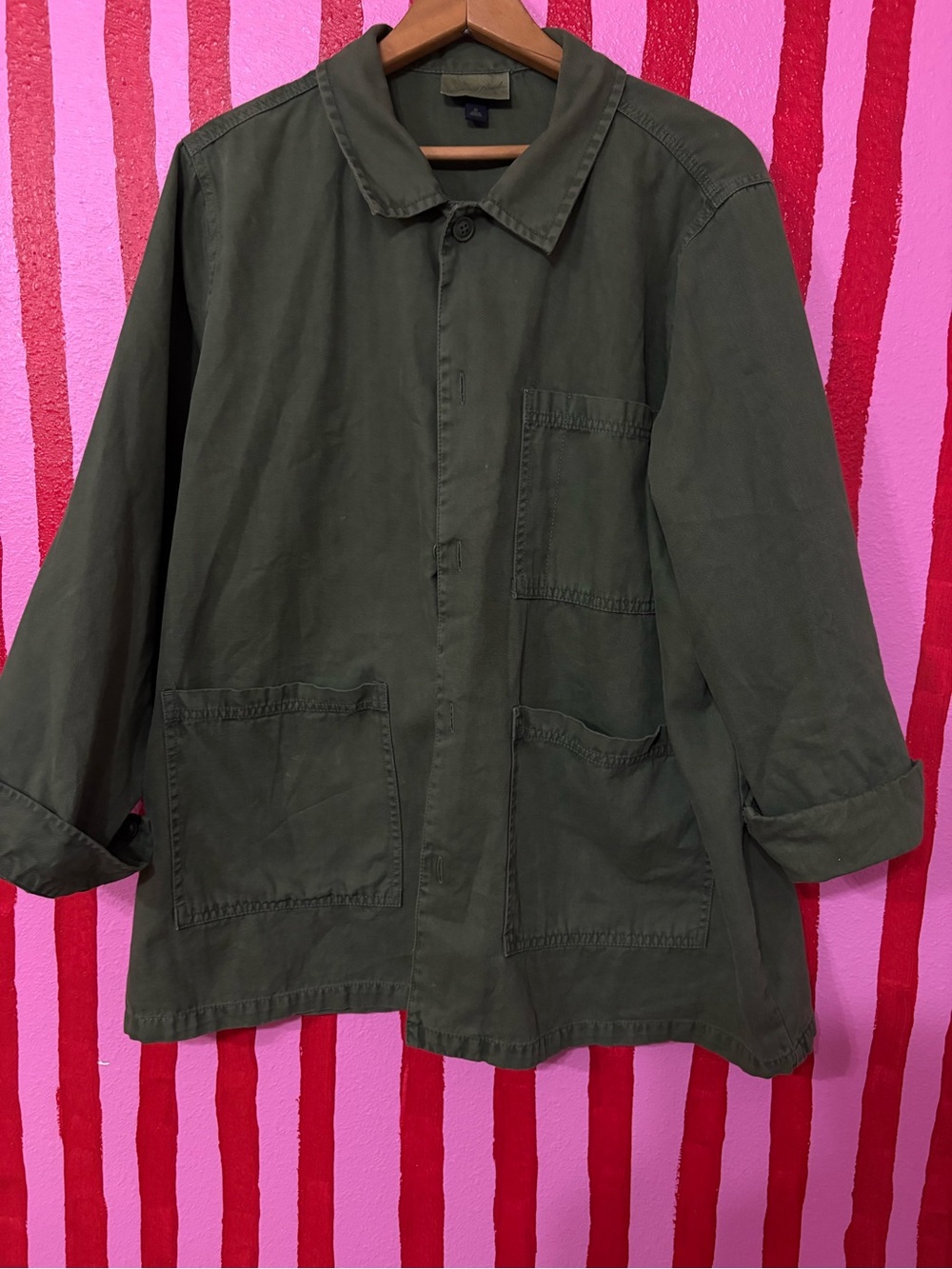 Olive Green Utility Jacket - Lightweight Field Coat